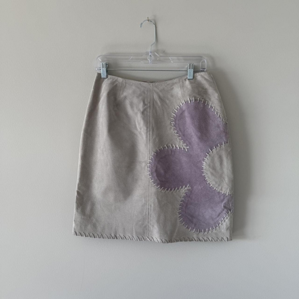 Stylish Beige and Purple Women's Skirt